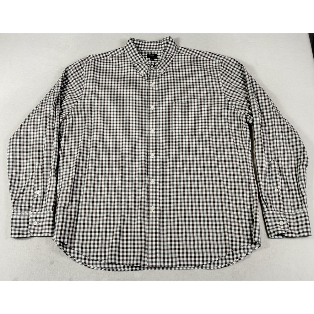 J.Crew Shirt Mens 2XL Multicolor Check Long Sleeve Button Down Heathered Cotton